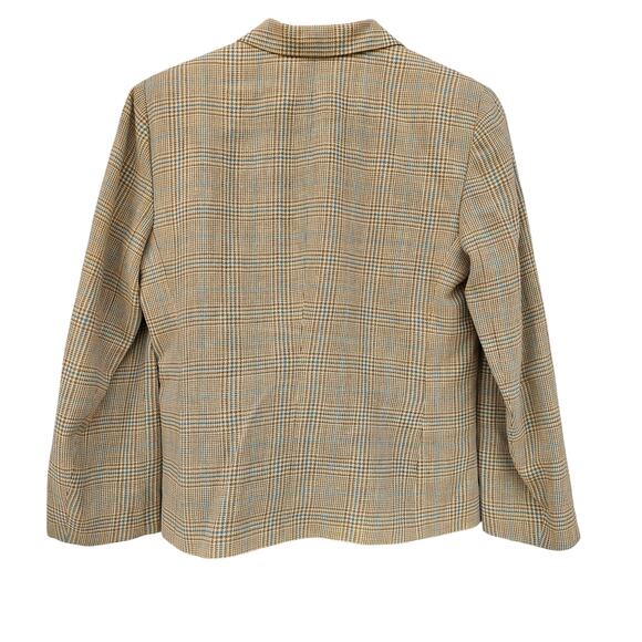Ann Taylor Wool Linen Blend Blazer Yellow Plaid Size 6  NWT - Picture 2 of 5
